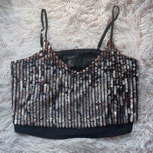 sequined crop top